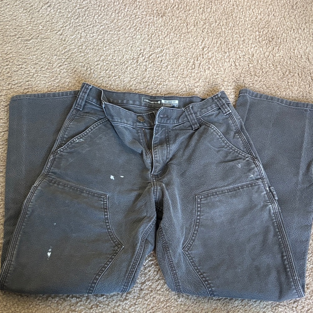Carhartt Men's Gray Work Pants (worn, see description & photos)